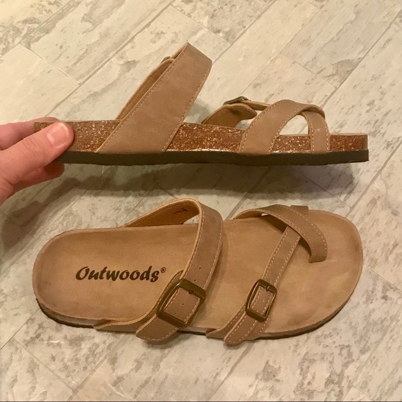ONLY Size 6 LEFT Tan Sandals Outwoods Slip Ons - Picture 4 of 5